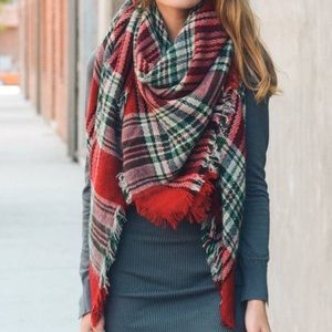 Classic plaid blanket scarf